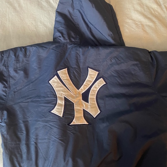 Yankees MLB 90s starter jacket hooded heavy hitter - Picture 3 of 7